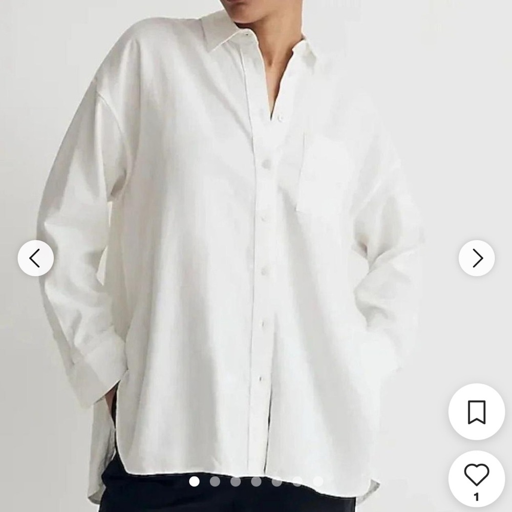 Madewell White Casual Button Down Shirt